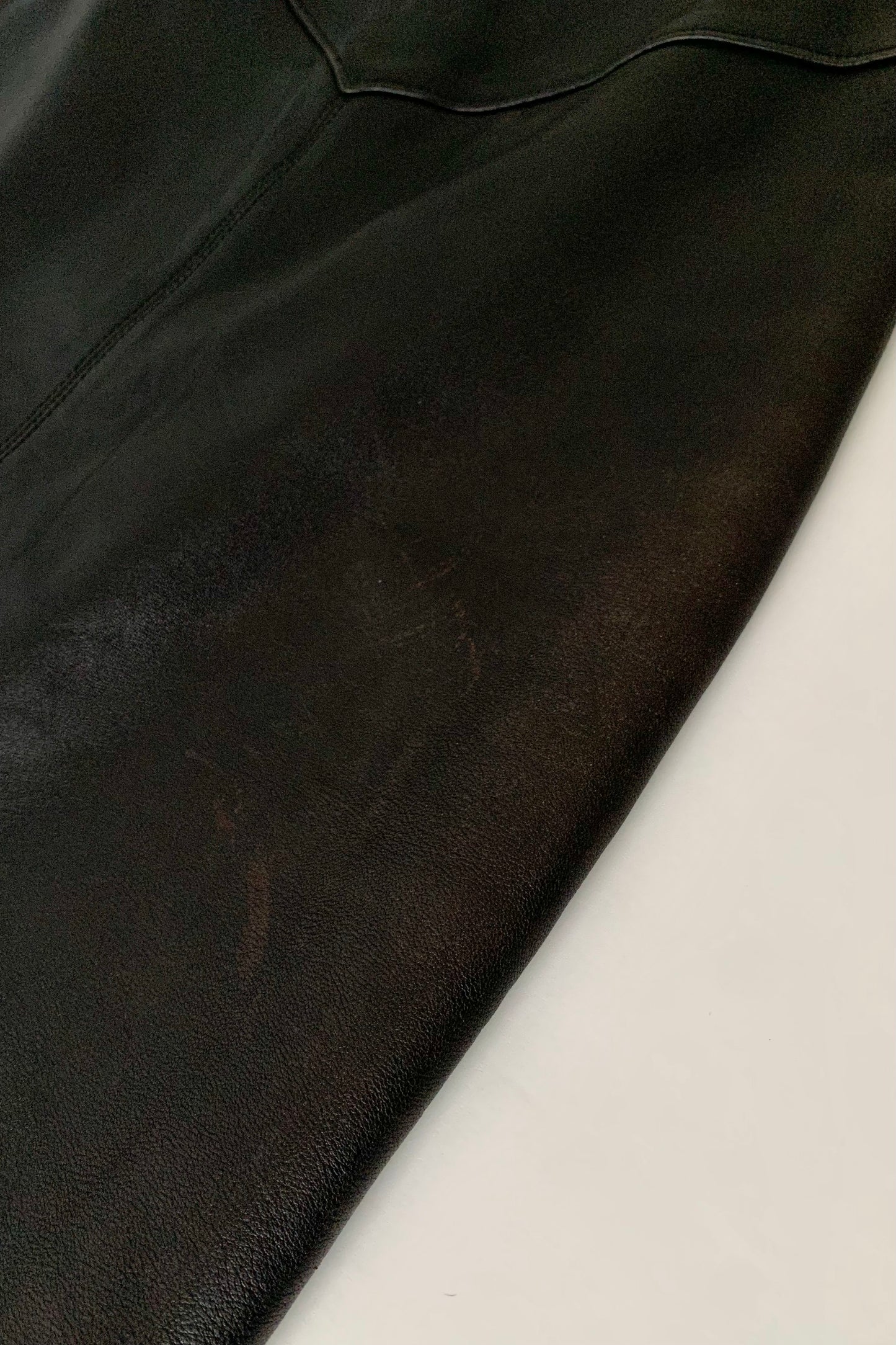 dark brown vintage leather skirt