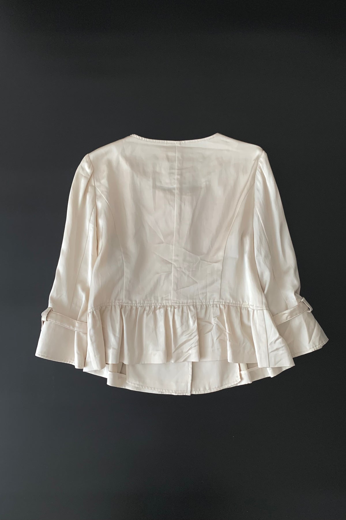 courreges cream satin short jacket