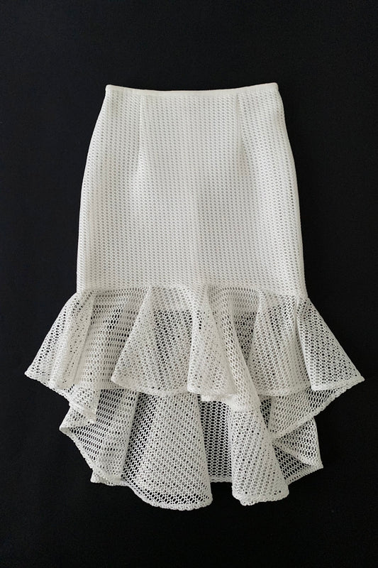 white mesh mermaid skirt