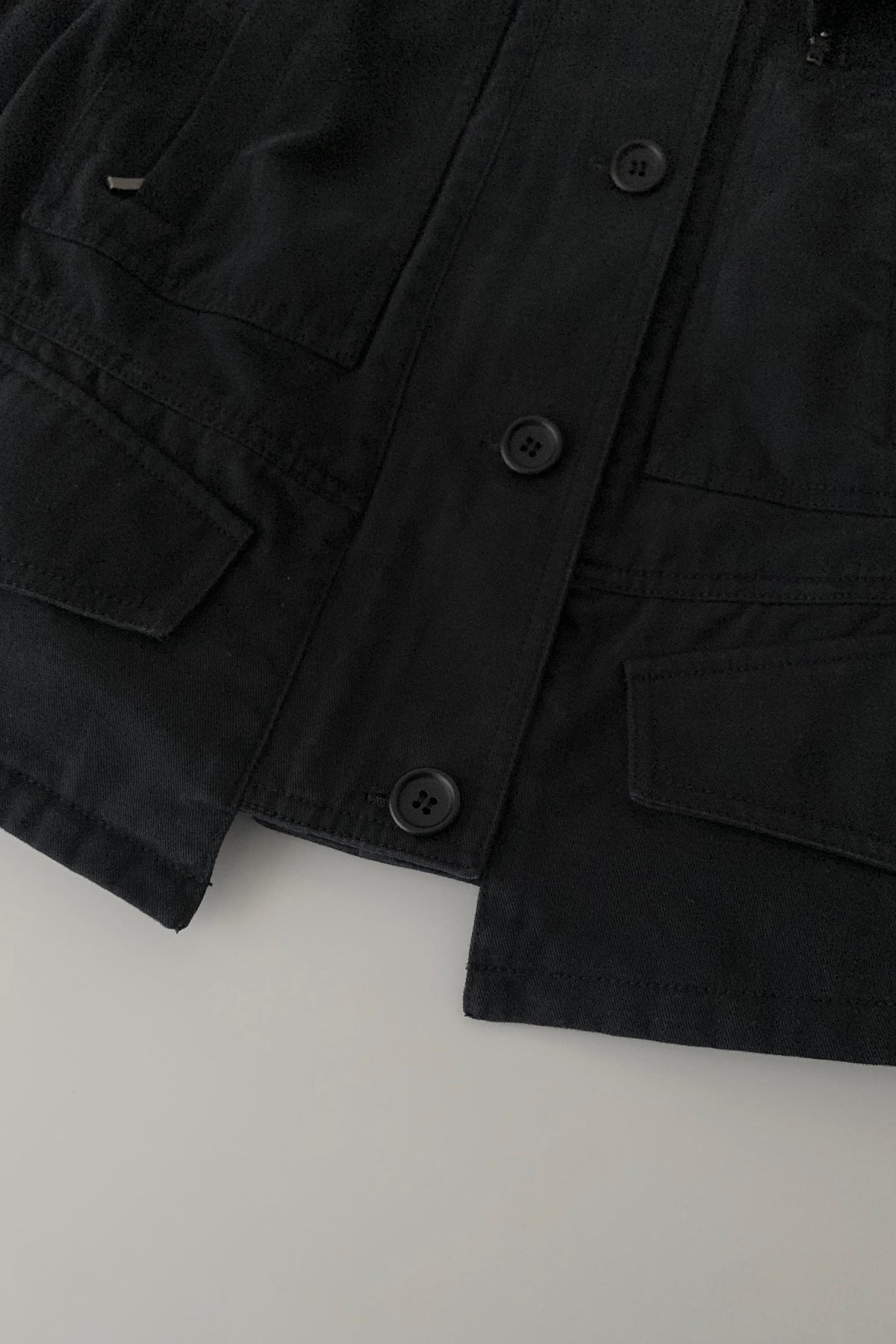 dark navy 2 way collar cotton jacket