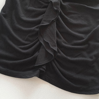 black center frill T tops