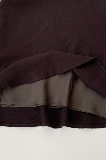 dark purple flare wool skirt