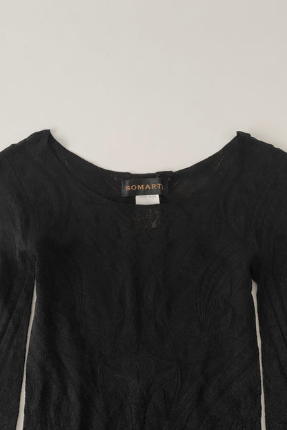 black lace tight tops