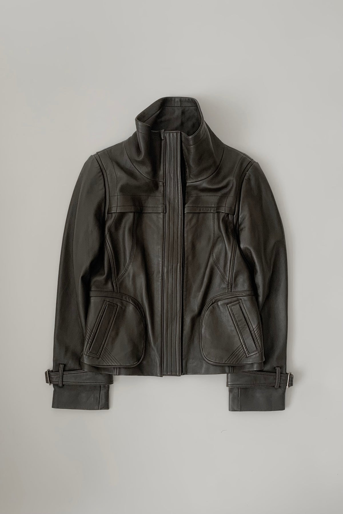 dark brown lamb leather jacket