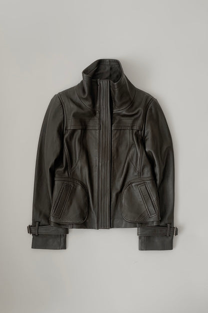 dark brown lamb leather jacket