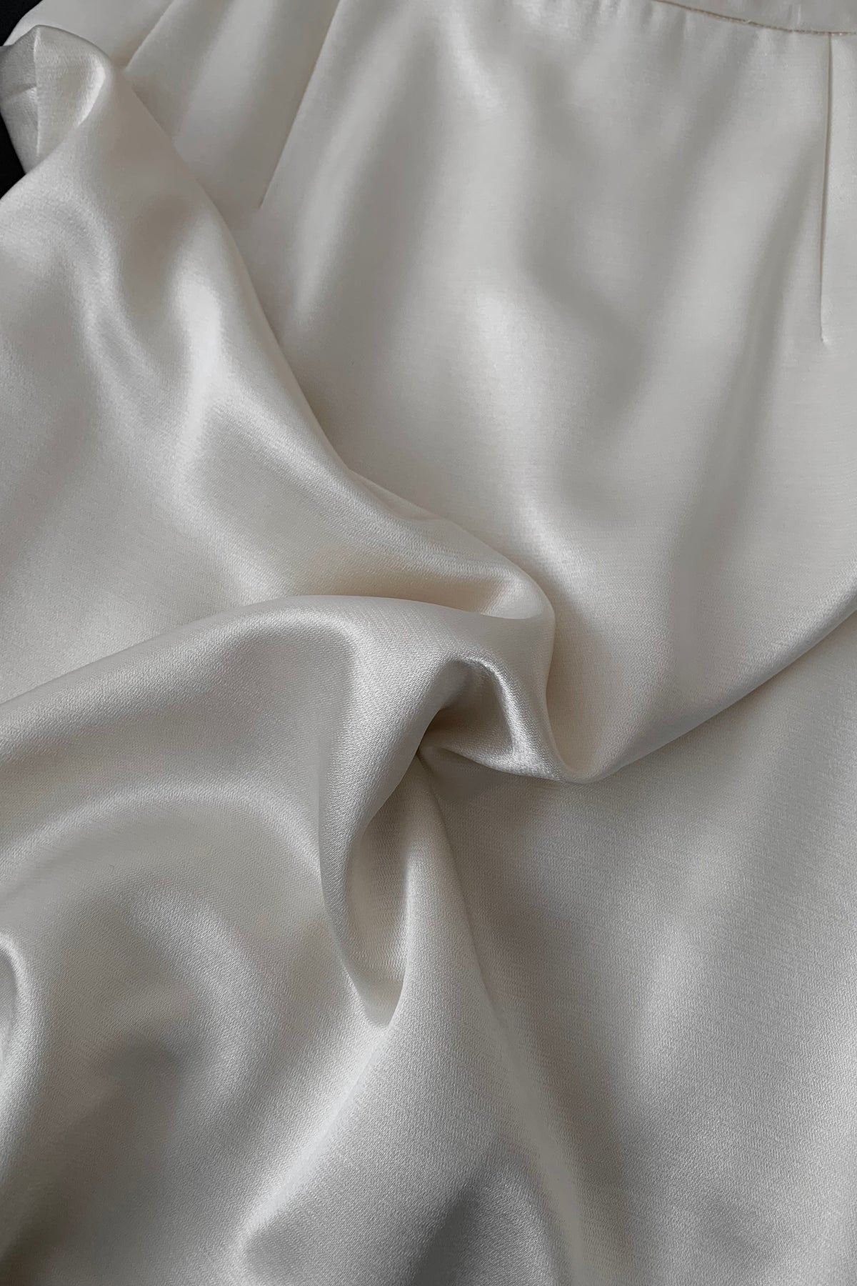 cream satin midi skirt