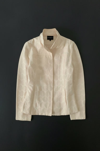 pale beige dot high neck jacket