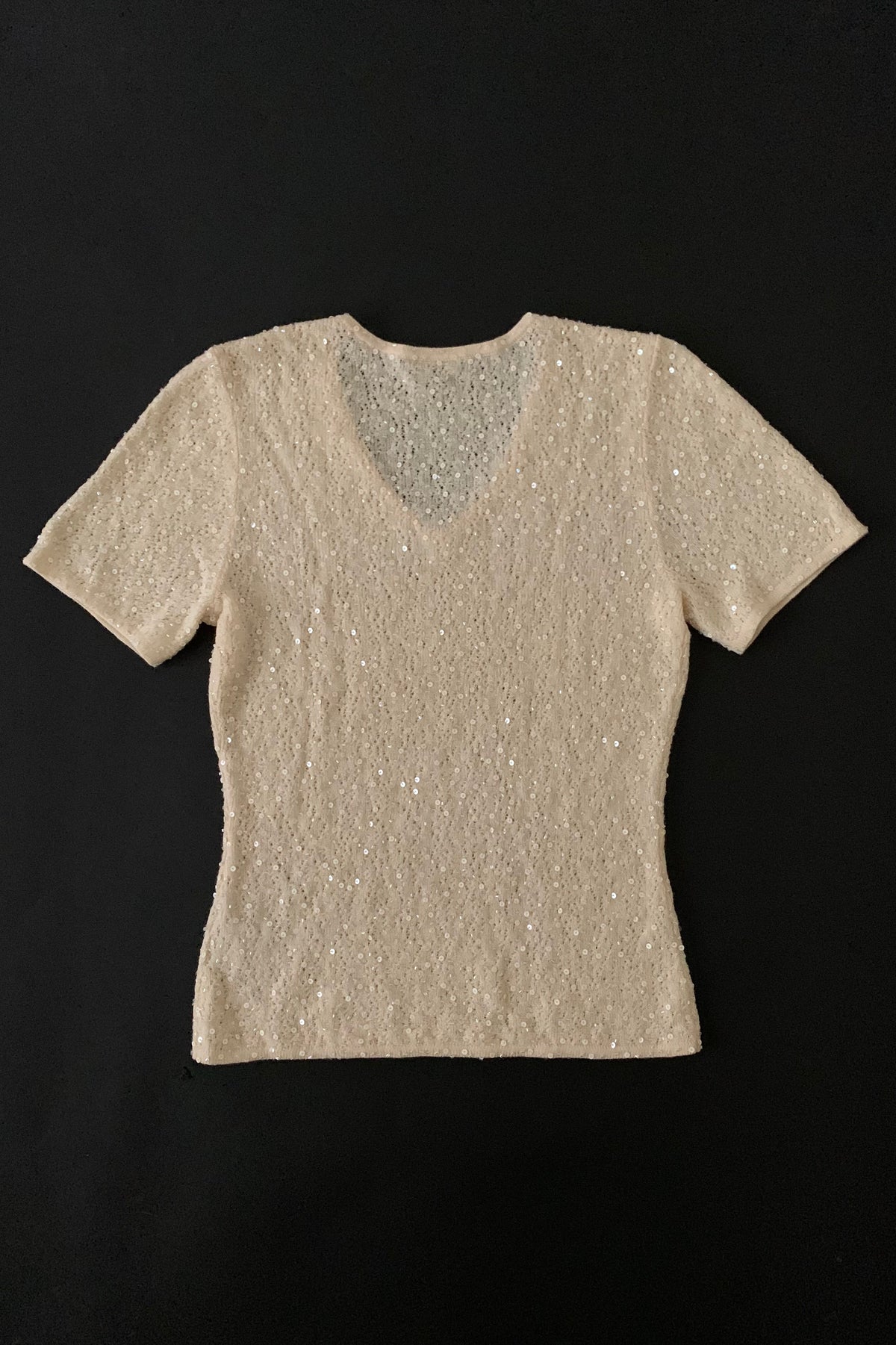 cream sequins kint wool tops