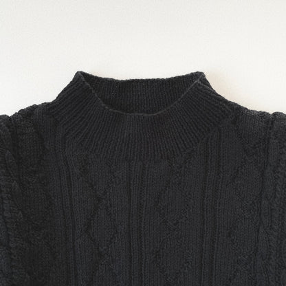 black side open knit vest