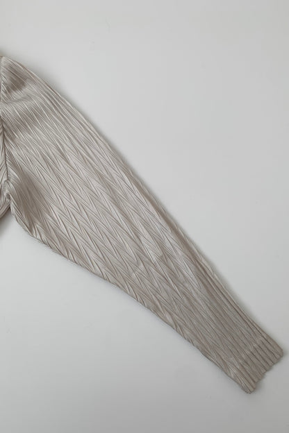 light beige pleats lace tops