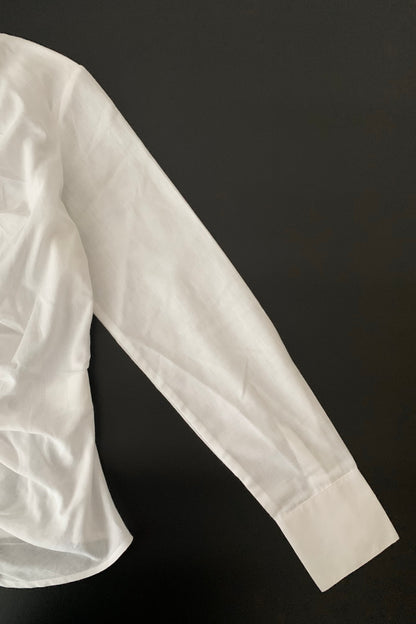 white centre frill blouse