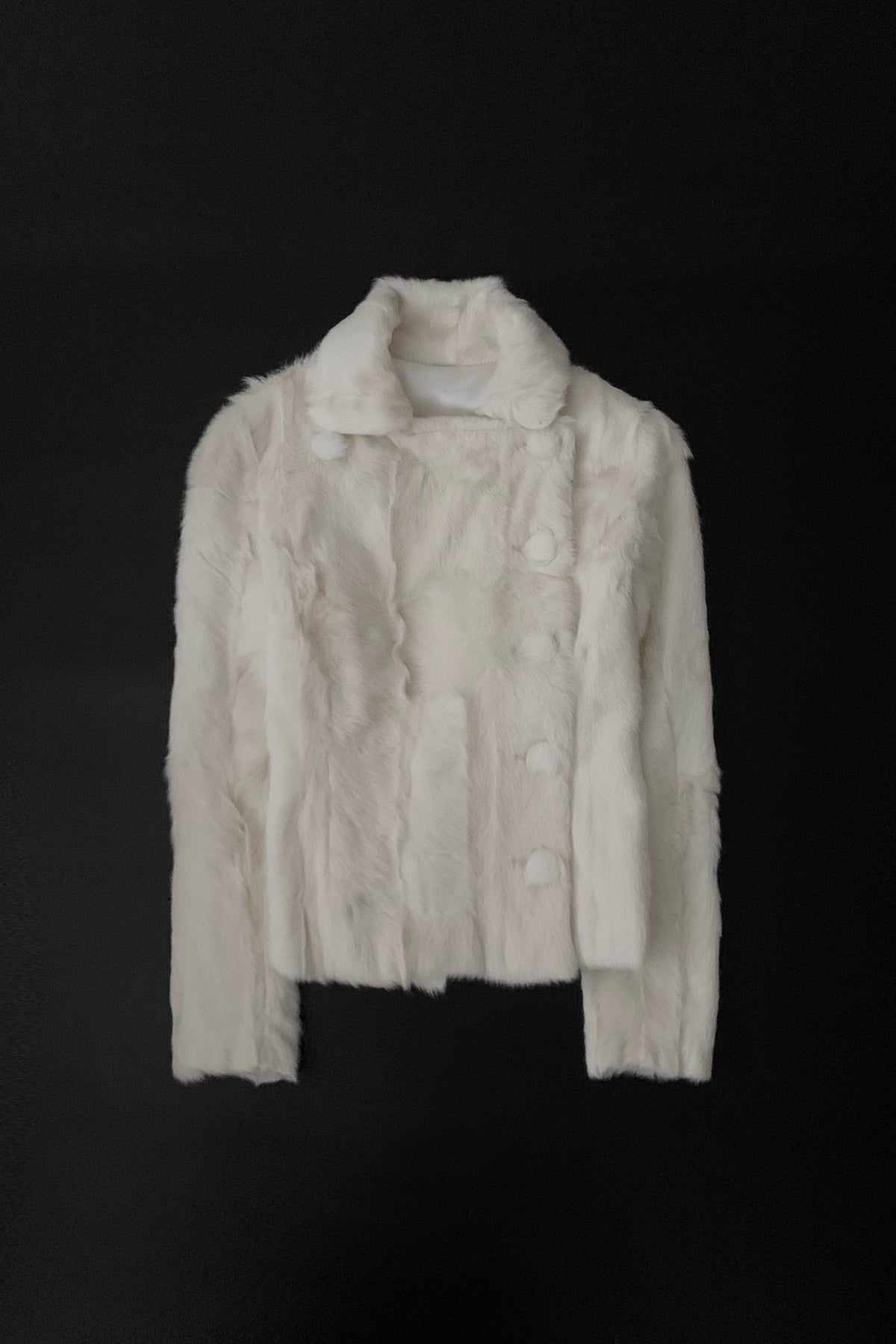 goat fur double breasted  jacket