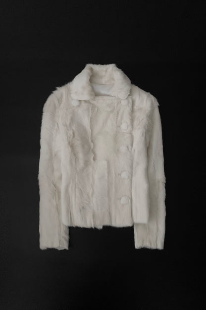goat fur double breasted  jacket