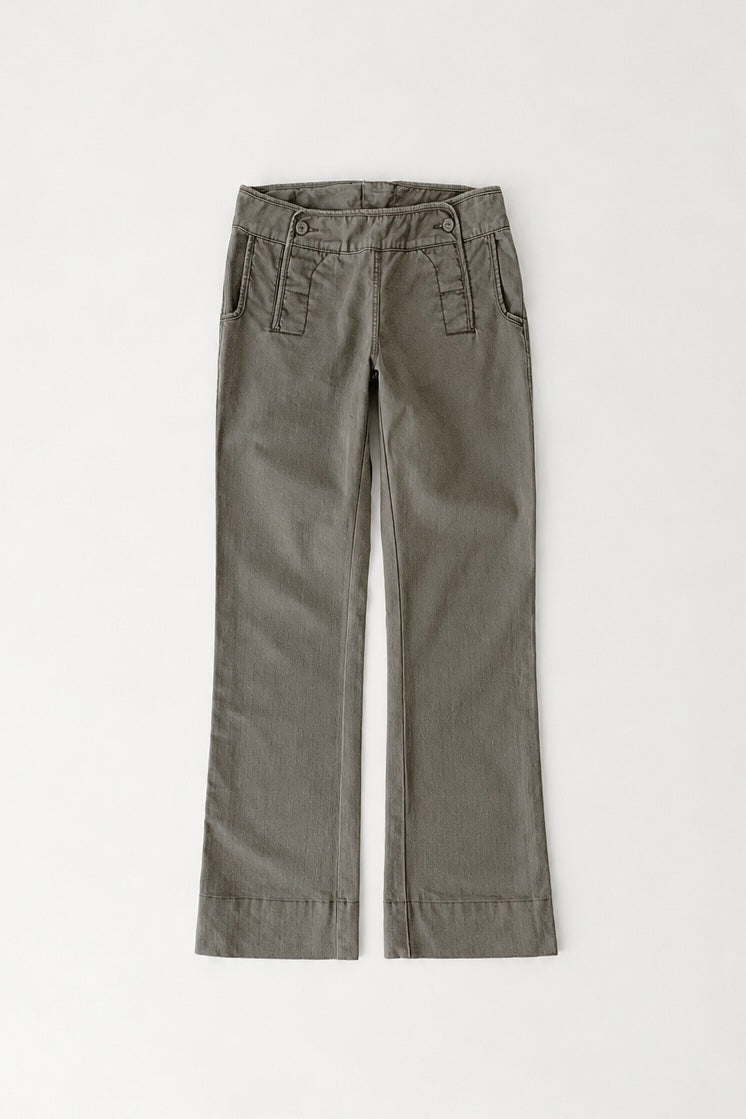 charcoalg gray waist design pants