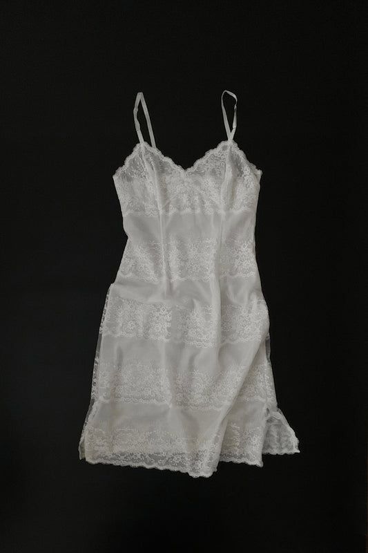 usa ivory lace see-through dress