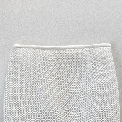 white mesh mermaid skirt