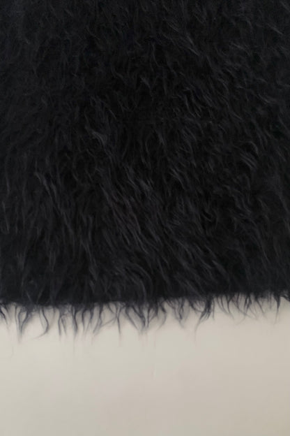 dark purple mohair fur vest