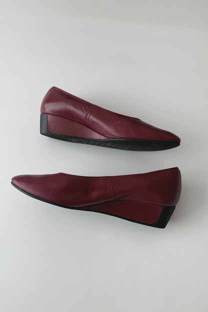 YSL bordeaux leather pumps