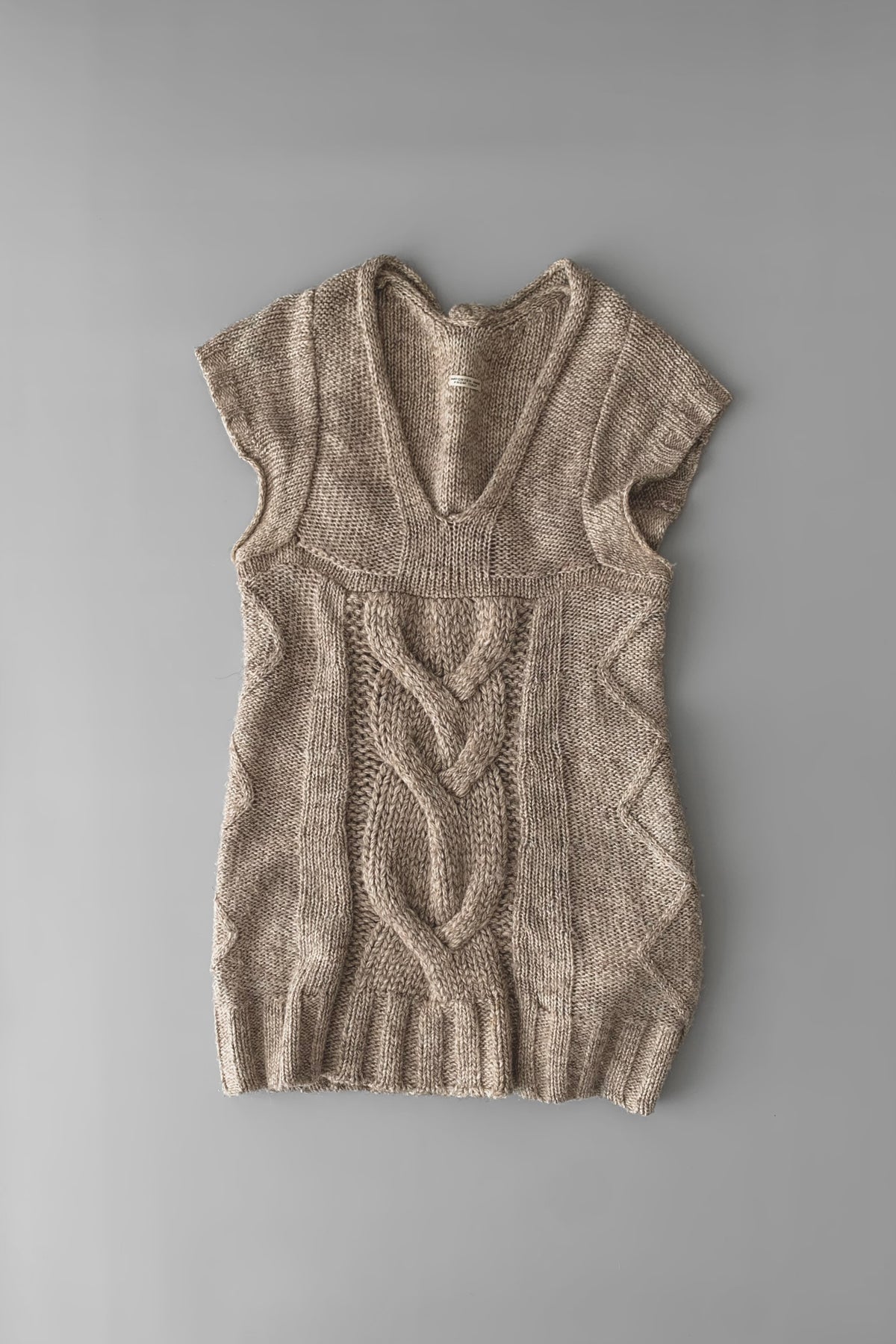 light brown low gauge knit dress