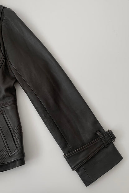 dark brown lamb leather jacket