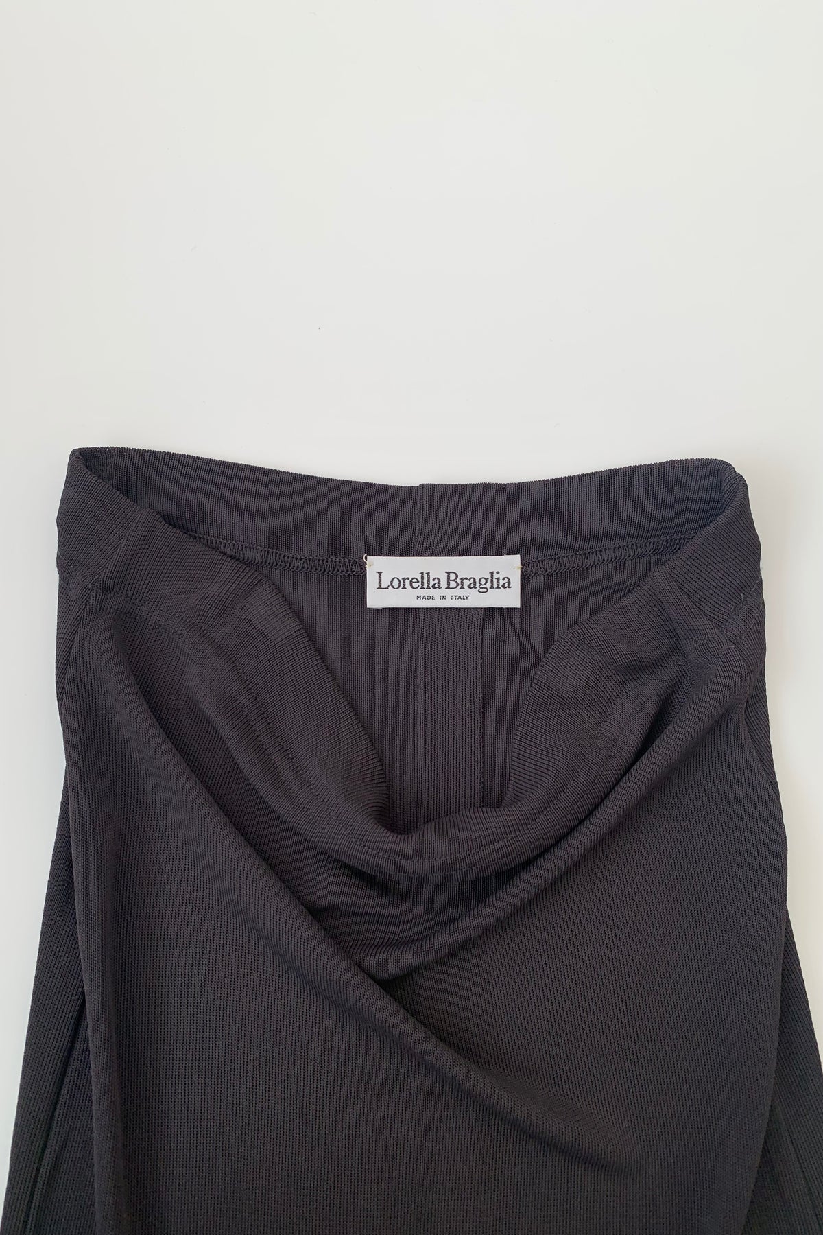 Italy charcoal gray knit long skirt