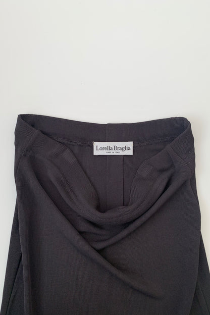 Italy charcoal gray knit long skirt
