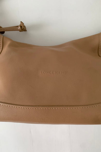 LONGCHAMP camel brown leather silver pointed bag