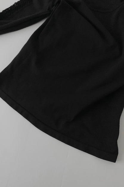 DKNY black mesh long sleeves