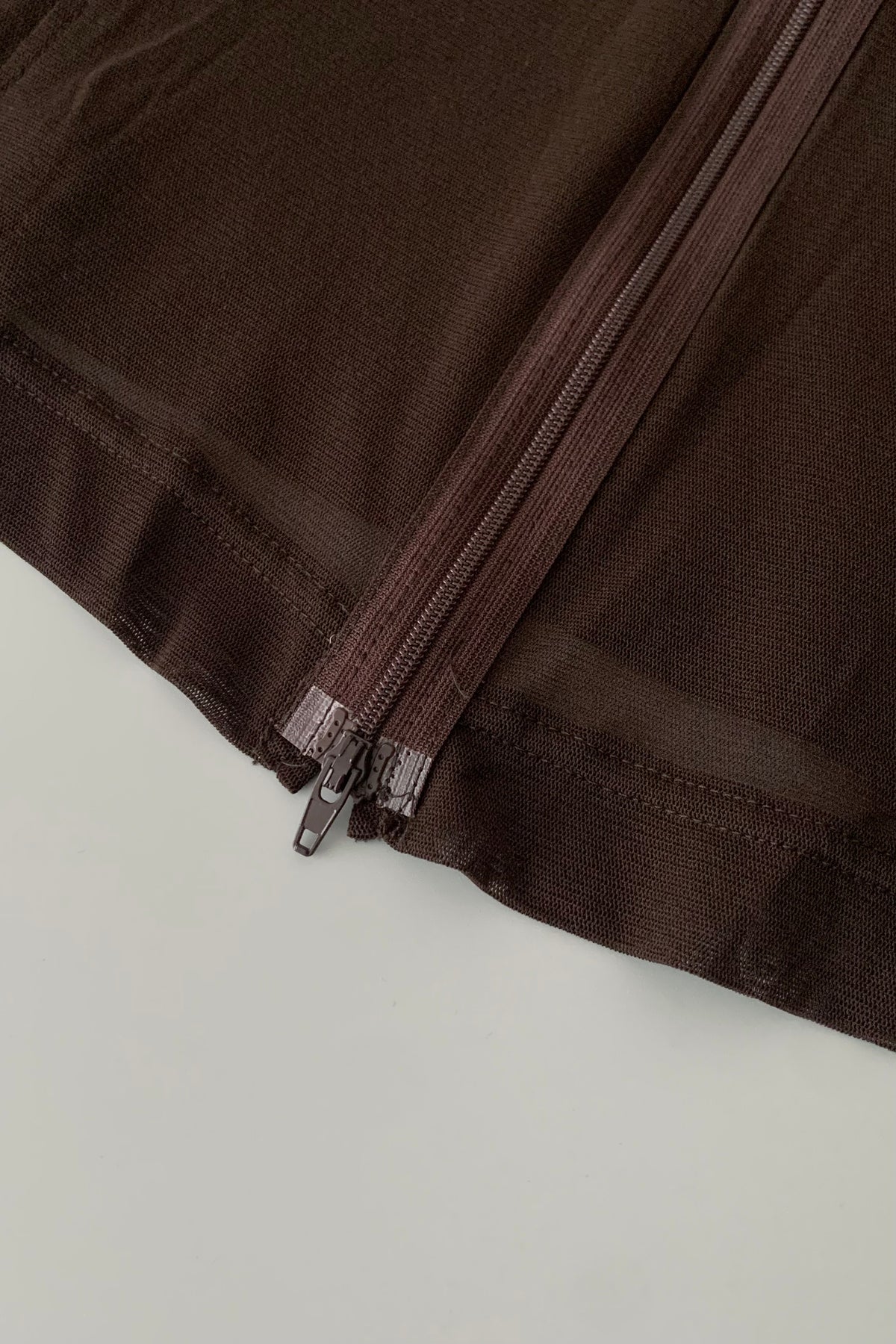 brown sheer & satin light jacket