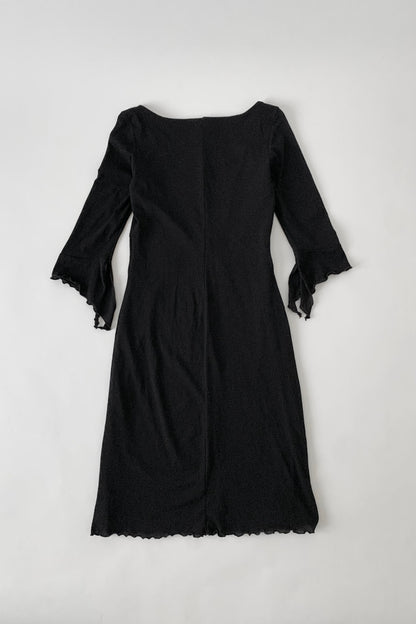 usa black waist ribbon dress