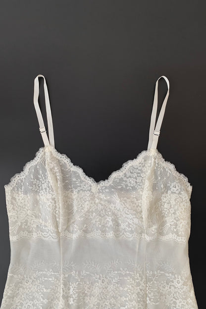 usa ivory lace see-through dress