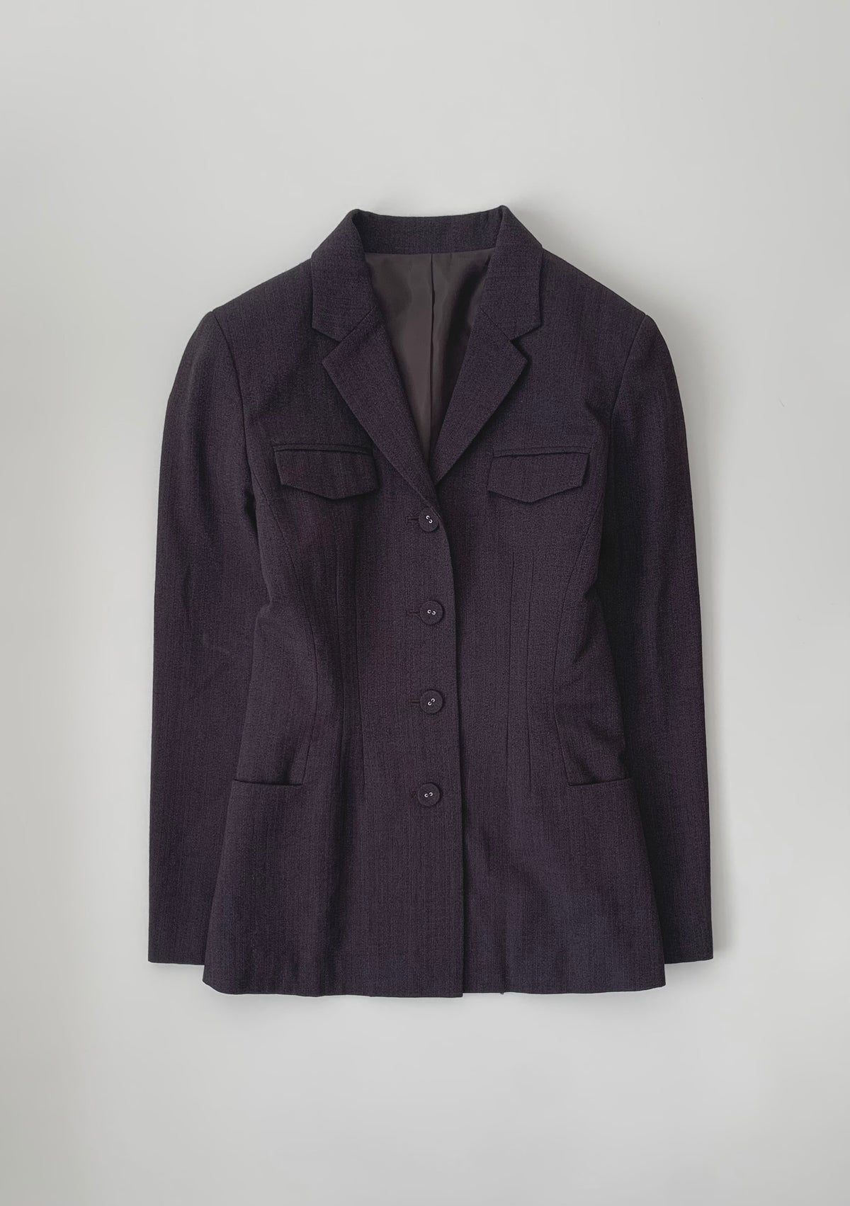 dark purple single breasted jacket