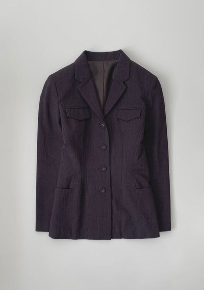 dark purple single breasted jacket