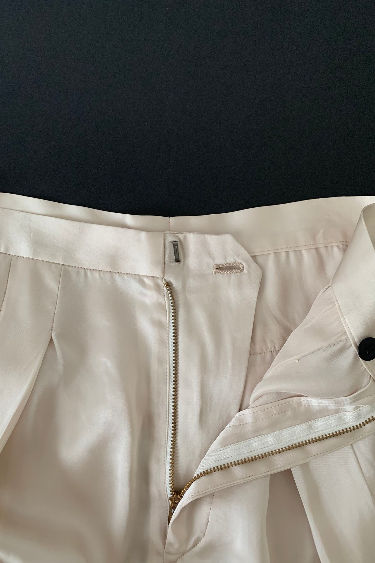 TOGA cream satin zip up pants