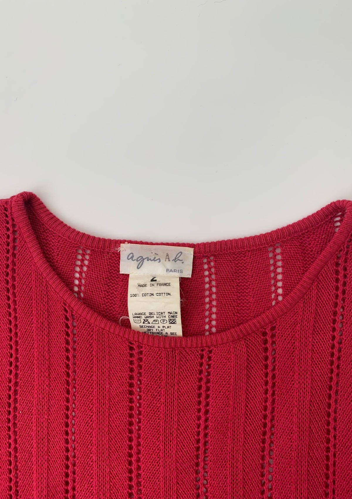 agnes b. red crochet cotton dress