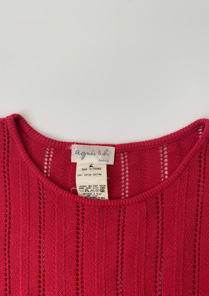 agnes b. red crochet cotton dress