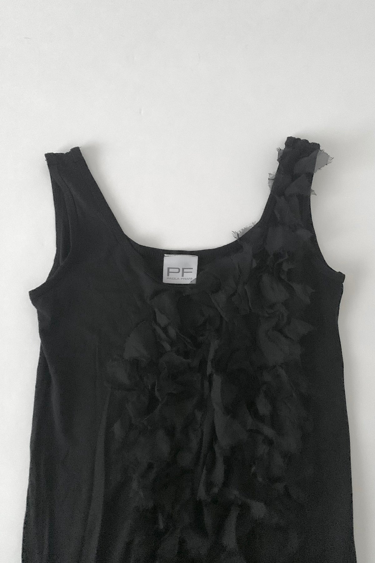 black feather design tops