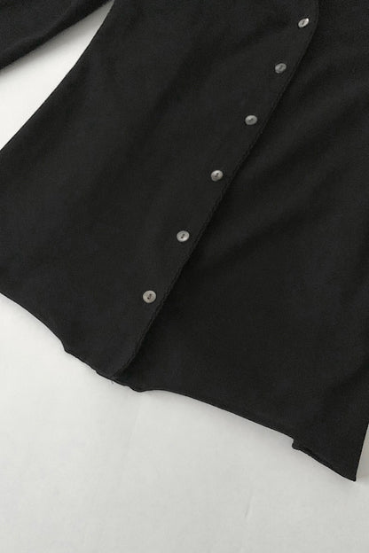 black shell buttons cardigan