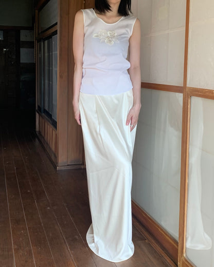 white flower embroidery tops