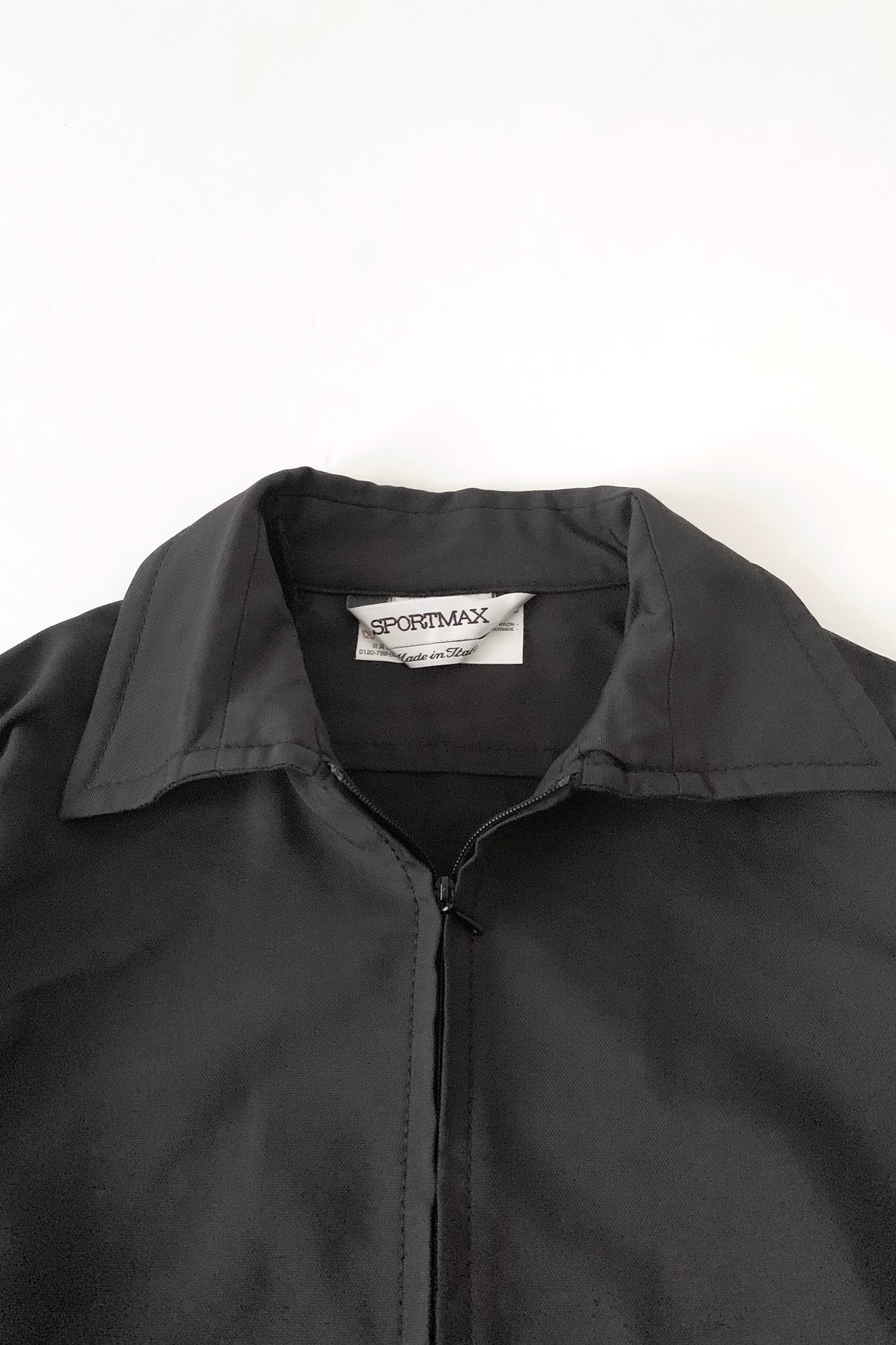 Italy black zip nylon jacket