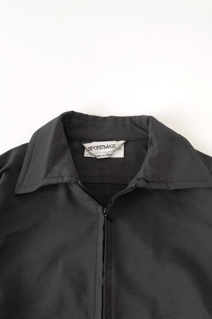 Italy black zip nylon jacket