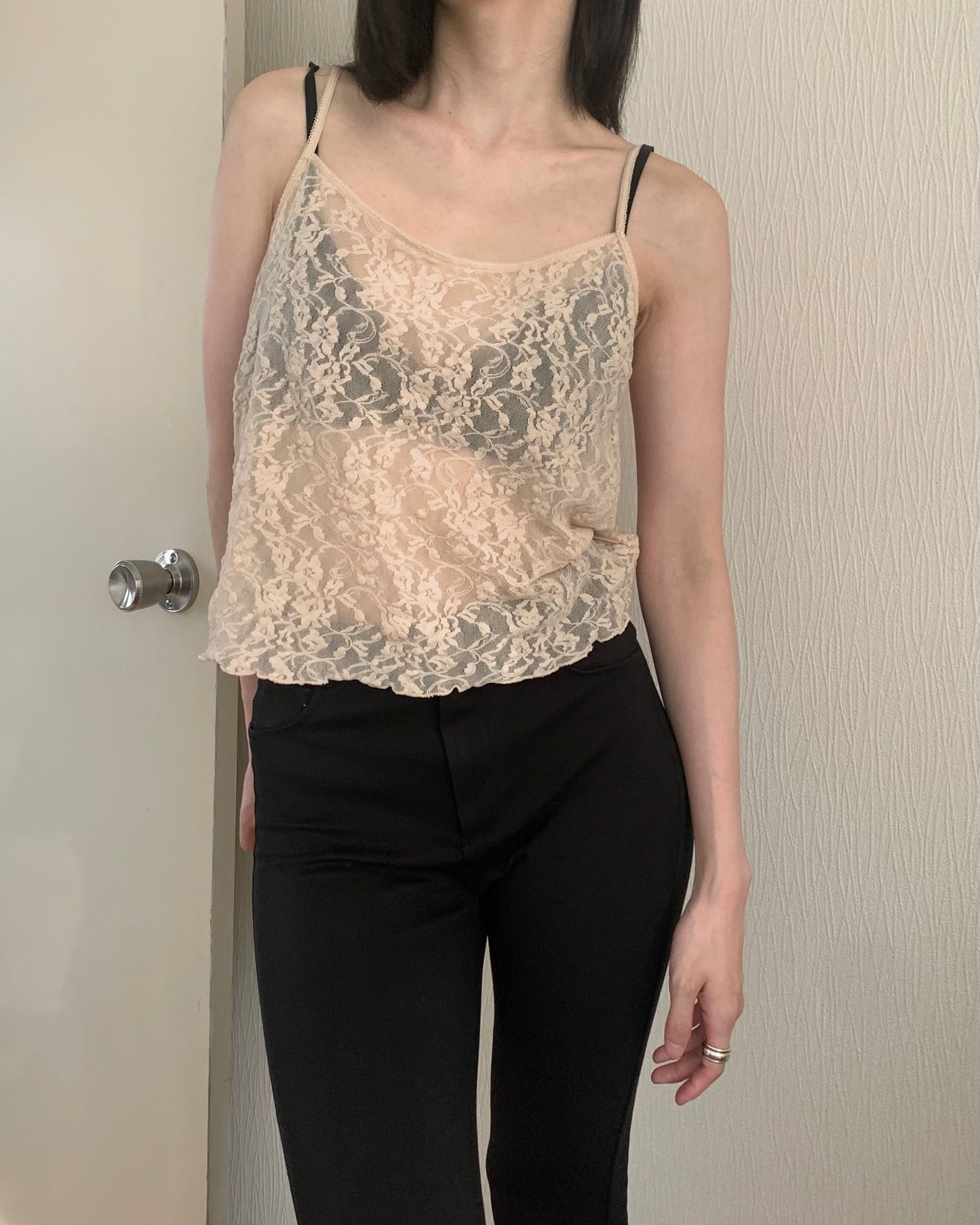 DKNY pink lace lingerie tops