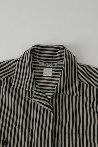 bi-collar stripe shirt