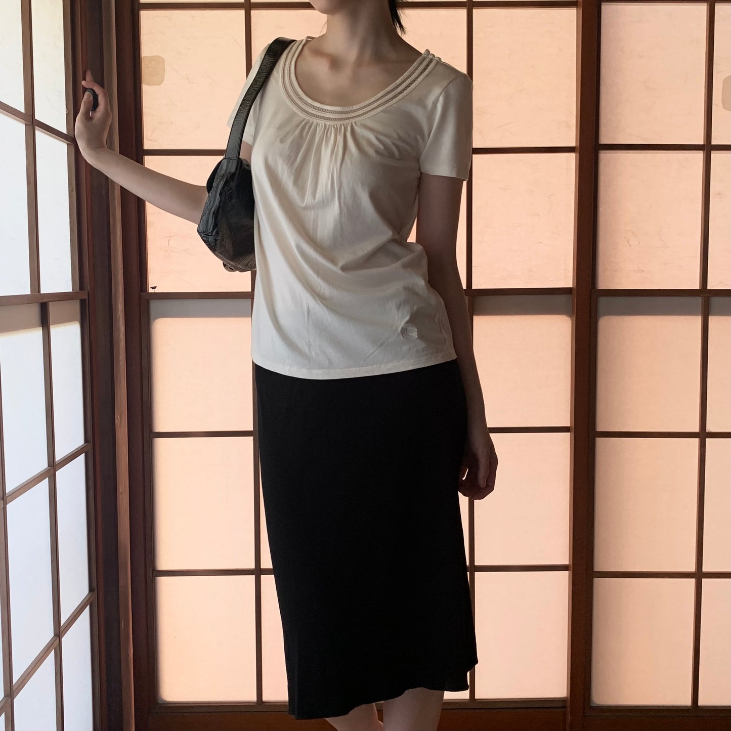 Burberry ivory neck design T tops