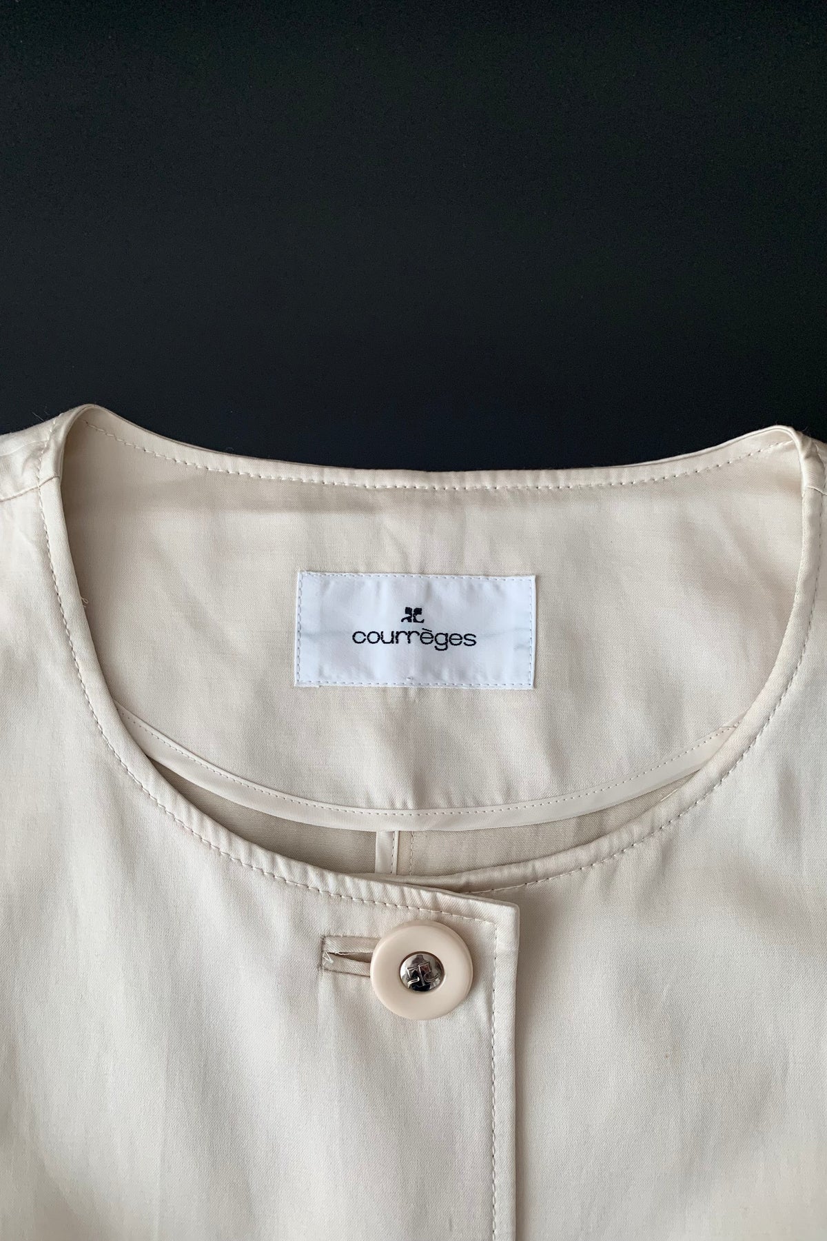 courreges cream satin short jacket