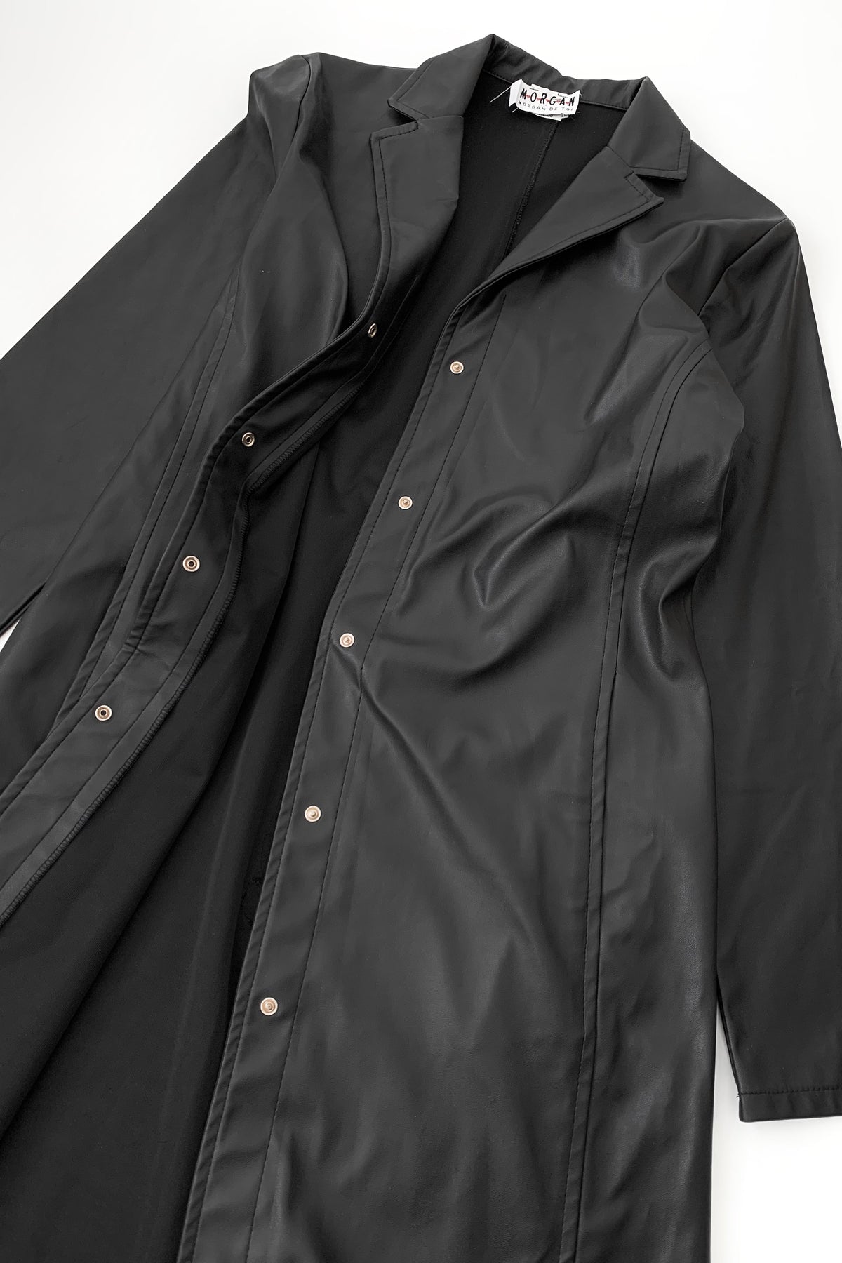 black  leather long coat