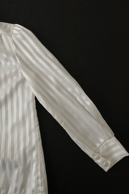 white satin tie shirt