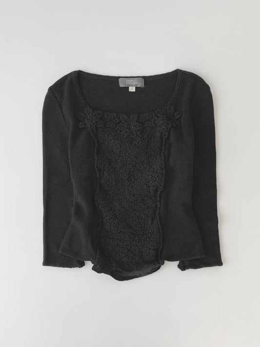 black centre crochet mini tops