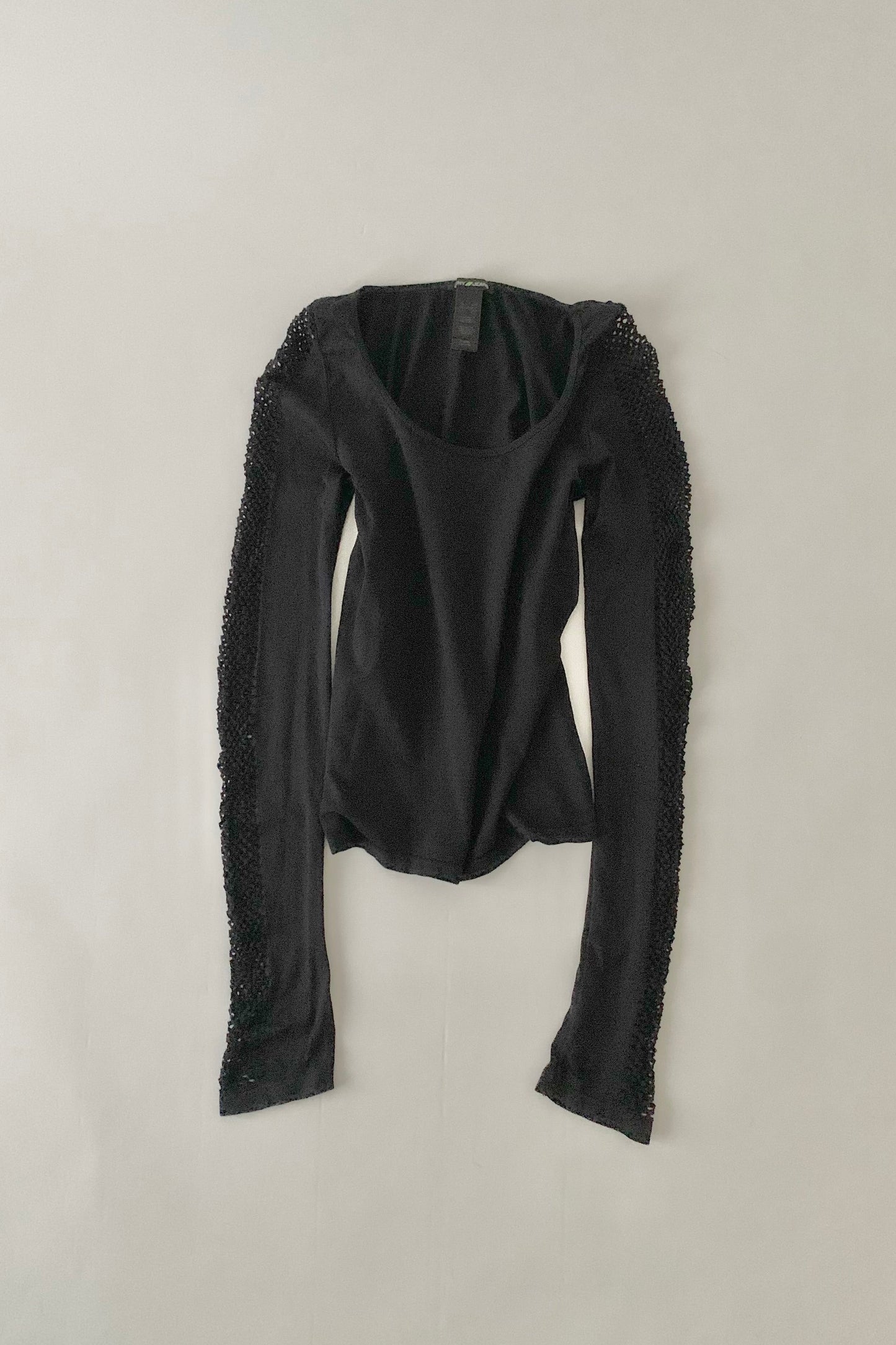 DKNY black mesh long sleeves
