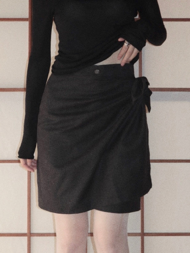 MaxMara dark  gray wrap wool pants